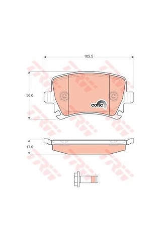 Skoda Octavia Arka Fren Balatasi 2005-2012 1k0698451d Gdb1622 1.6, 1.8, 1.4tsı, 1.9 Tdı, 2.0 Tdı, 1.6 Fsı