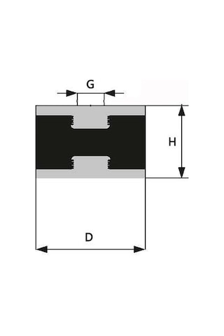 50x35mm M10 C Tip Lastik Takoz Pullu-4'lü Paket