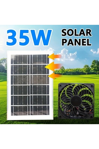 Boatshop1 1 Adet Güneş Paneli Tipi 1 Fan Seti Sera Soğutma Termal Yalıtım Malzemesi Solar Enerji Tavuk Kümesi Fanı