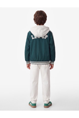 Koton Uzun Kollu Cepli Çıkarılabilir Kapüşonlu Oversize Kolej Ceket Yeşil 7wkb20043tw
