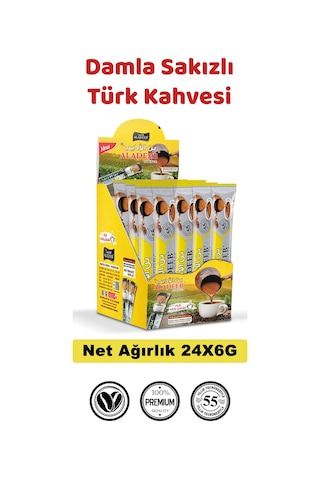 Aladeeb Damla Sakız Aromalı Türk Kahvesi 24 x 6 G