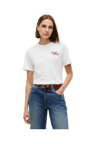 Tommy Hilfiger Scrıpt New Reg C-nk S/s Tshırt Kadın Beyaz T-shirt - Ww0ww52360