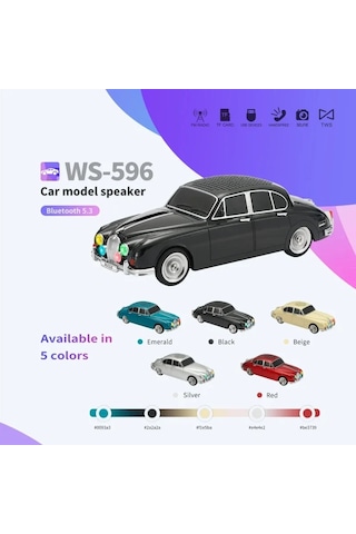 Ws-596 Araba Görünümlü Kablosuz Bluetooth Hoparlör Siyah 4741
