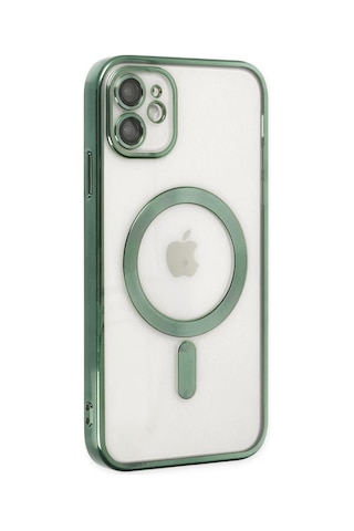 Apple Uyumlu iPhone 11 Kilif Magsafe Kamera Lensli Korumali Seffaf Silik 560979745