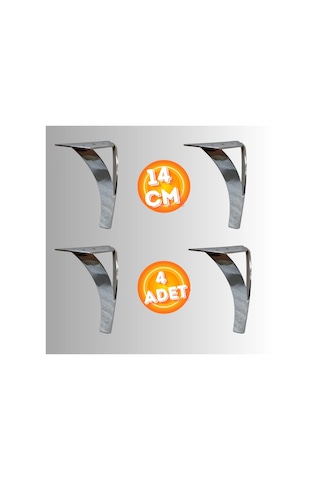 14 Cm Metal Damla Koltuk Ayağı Mobilya Ayağı Ünite Ayağı Konsol Ayağı Puf Berjer Ayağı 4 Adet Krom