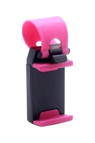 Jms Güçlü Taşıma Kapasitesi Profesyonel Evrensel Araç Direksiyon Cep Telefon Tutucu Pembe