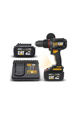 Cat Dx1130.1 18volt/4.0ah Li-ion 80nm Çift Akülü Kömürsüz Profesyonel Şarjlı Darbeli Matkap