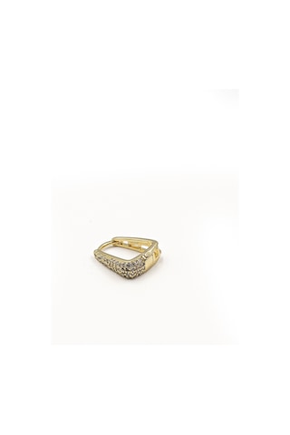 Modern Üçgen Formlu Xuping Küpe - Gerçek Zirkon Taşlı Gold çok renkli