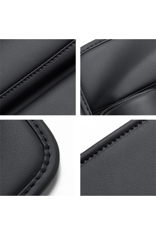 Suofeng Araç Koltuk Aralığı Deri Depolama Kutusu, İç Mekan Düzenleyici, Telefon Şarj Delikli, Evcilcik Saklama, Evrensel Uyumlu Siyah