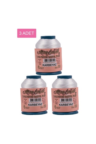 3 Adet Altınbaşak Oya Ve Dantel İpi 20 Gr - Royaleks - No: K.beyaz