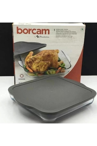 Paşabahçe 59024 Borcam Gri Kapaklı Fırın Tepsisi 28x28cm Paşabahçe 59024 Borcam Gri Kapaklı Fırın Tepsisi 28x28cm