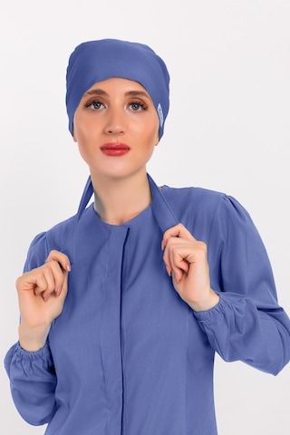 Düz Fırtına Mavisi Tesettür Doktor Hemşire Hastane Aşçı Cerrahi Bone Mavi
