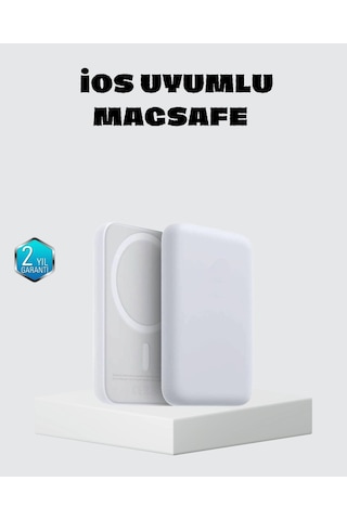 Mey İthalat Magsafe 15w Kablosuz Hızlı Şarj, Lightning Girişli Taşınabilir Batarya