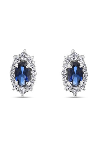 0.70 Karat Safir Pırlanta Küpe - Hrd Sertifikalı