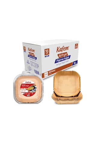 Kafem Airfryer Pişirme Kağıdı Kare 20 x 25'li 16 CM