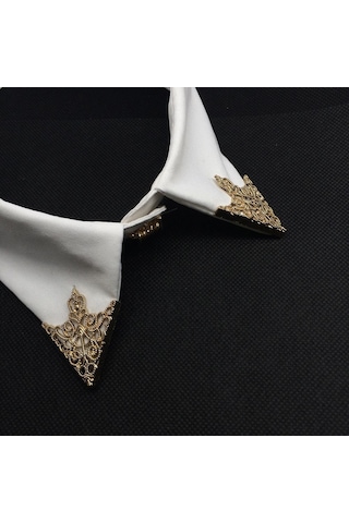 Altın Broş Vintage Üçgen Gömlek Yaka Pin Içi Boş Metal Iğne Broş Kadın Erkek Yaka Pin Elbise Dekor Altın