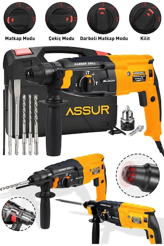 Assur Profesyonel Metal Şanzıman Kırıcı Delici Hilti Darbeli Matkap 2-28MM - 1803