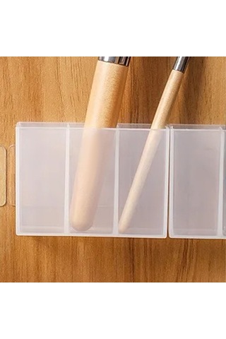 Vkemall Üç Bölmeli Şeffaf Duvarlı Depolama Kutusu - Deliksiz Yapıştırıcı İle Ev Ve Banyo Gereçleri Düzenleyici Diğer