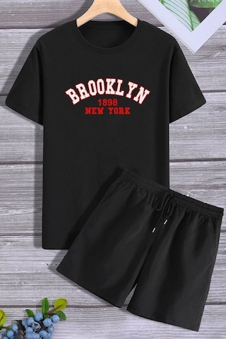 Brooklyn Şort T-shirt Eşofman Takımı Siyah