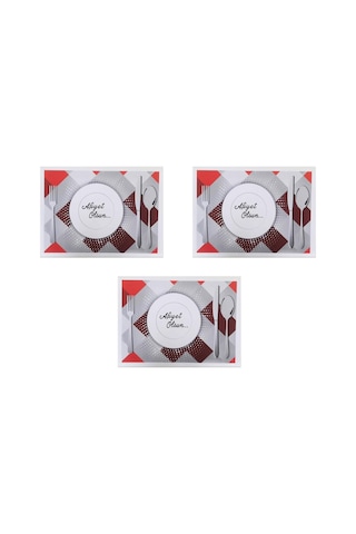Amerikan Servis Kağıdı Afiyet Olsun Baskılı Beyaz Masa Örtüsü - 29 X 40 Cm. - 100 Adetlik 3 Paket Acı Kahverengi