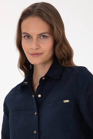 U.s. Polo Assn. Kadın Lacivert Gömlek Desenli 50317242-vr033 Lacivert