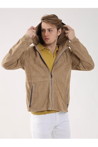Dufy Bej Erkek Regular Fit Kapüşonlu Mont - 96319 Bej