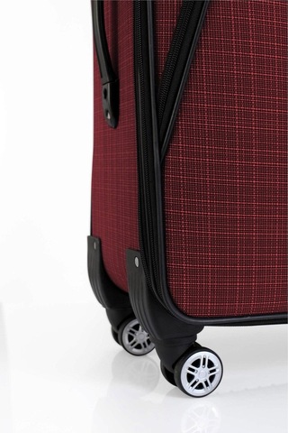 Gedox Orta Boy 4 Teker Kumaş Valiz Bordo 1081 Çok Renkli