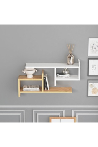 Hisar Plus Duvar Rafı Beyaz Meşe