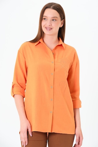 Sortie Collection Gül Nakışlı Gömlek Oranj