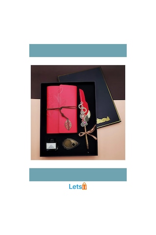Kaliteli Deri Mürekkepli Günlük Defter Ve Divit Kalem Seti Çok Renkli