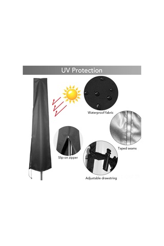 Aubyhe Siyah 210d Oxford Dokuma Çiçek Bahçesi Şemsiyesi Koruması - Su Geçirmez, Toz Ve Hava Etkilerine Dayanıklı - 190x50x30 Cm