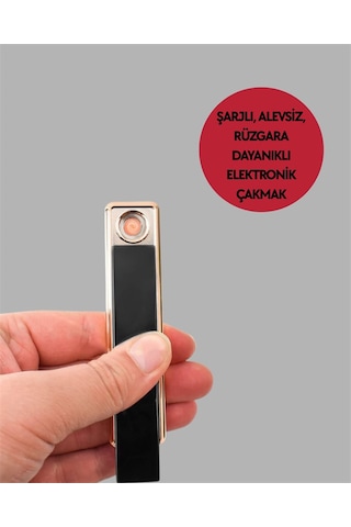 Hnrlıshp Elektronik Çakmak Lüks Tasarım, Rüzgarda Sönmez