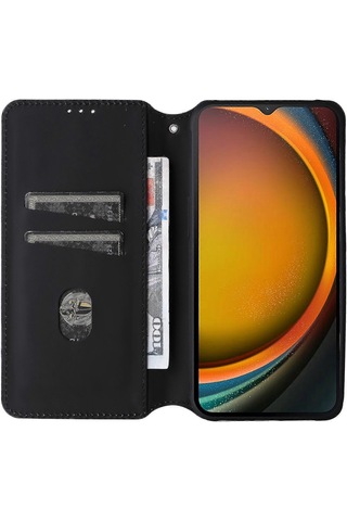 Samsung Galaxy Xcover 7 Cüzdan Kılıfı Eşkenar Dörtgen Baskılı Deri Kapak Çok Renkli