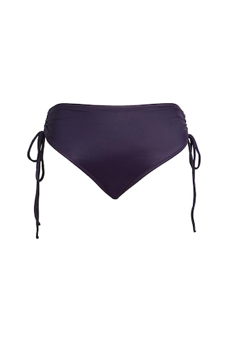 Endeep Kadın Yüksek Bel Yan Büzgülü İpli Mor Bikini Altı-mor Mor