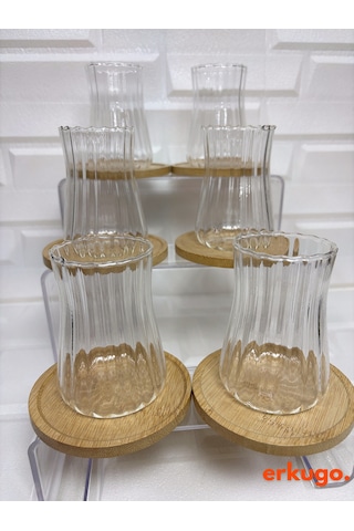 6 Adet Borosilikat Çay Bardağı, Isıya Dayanıklı Sunum Bardağı 225 Ml Ehlikeyf