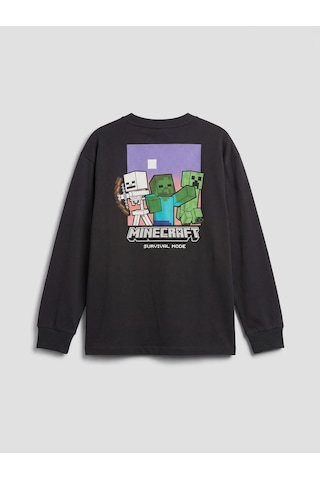 Lc Waikiki Antrasit Minecraft Baskılı Erkek Çocuk Sweatshirt