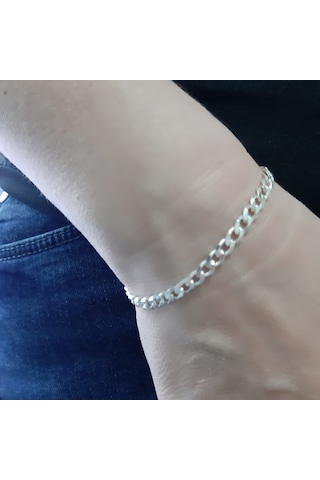 925 Ayar Gümüş Gurmet Model Erkek Bileklik 4.5 Mm