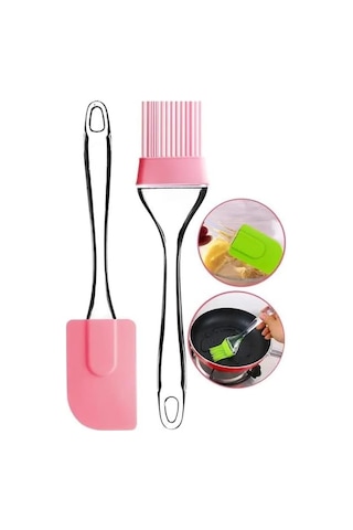 Silikon Spatula Ve Fırça Seti, Silikon Yağ Fırçası, Silikon Yağ Sos Yumurta Fırçası, Damla Saplı Mutfak Hamur Spatula