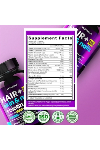 Hair + Skin & Nails + Biotin Collagen & Vitamin 60 Kapsül