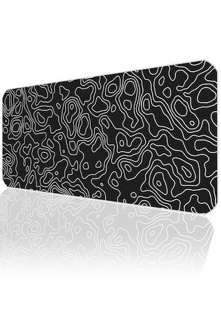 70x30cm Black Topography Map İlyuka Xl Gaming Oyuncu Mousepad