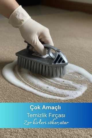 Grimorlife Ergonomik Ütü Halı Fırçası Kaymaz Saplı Plastik Temizlik Fırçası