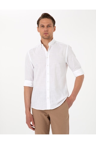 Pierre Cardin Erkek Beyaz Gömlek Desenli 50307025-vr013 Beyaz