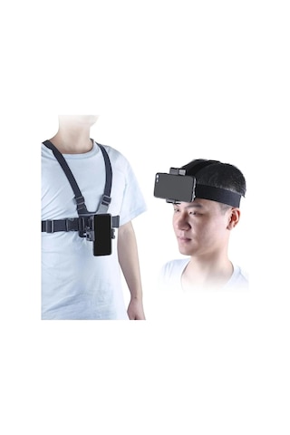 Tripod Monopod Selfie Çubuğu Ve Göğüs Askısı İçin Telefon Tutucu Aparat + J-hook Açılı Bağlantı Set