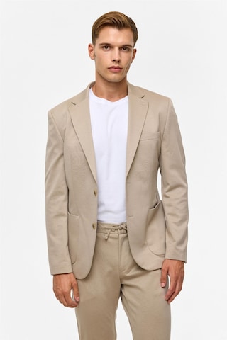 Süvari Bej Slim Düz Mono Yaka 6 Drop Takım Elbise-38720 Bej