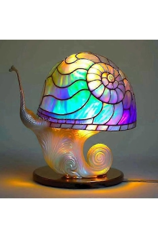 Mantar Şekilli Oturma Odası İçin Dekoratif Vitray Lamba Renk 4 Diğer