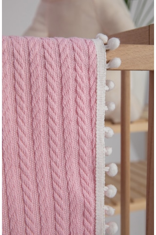 %100 Pamuk Cherry Bebek Battaniyesi Pamuklu Pike 100x120 - Pembe