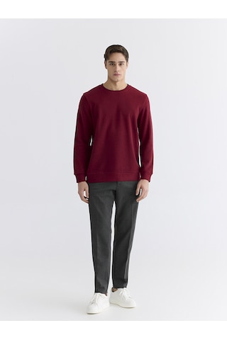 Lcwaıkıkı Classic Kırmızı Bisiklet Yaka Erkek Sweatshirt