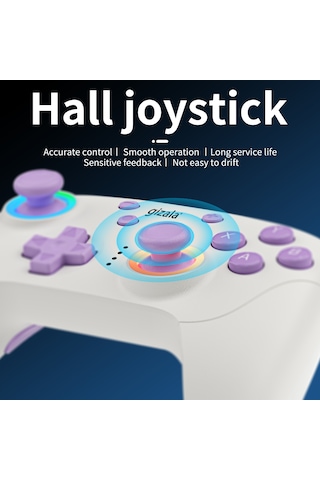Gizala Kablosuz Oyun Kolu Gamepad Hall Effect Triggers Joystick Switch 2 / Pc/android/Apple Uyumlu iOS Beyaz