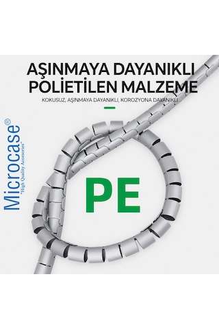 Spiral Kablo Kanalı Kablo Düzenleyici Toplayıcı 25mm Genişlik 5 Metre Uzunluk Siyah Al5470