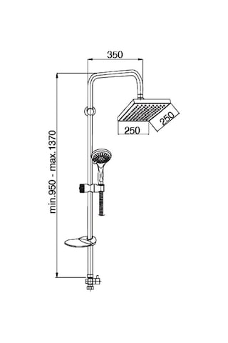 Gpd Sürgülü Duş Seti 5 Fonksiyonlu El Duşu 250X250 Duş Başlığı Diğer